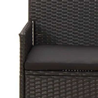 vidaXL 4-delige Loungeset met kussens poly rattan zwart