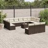 vidaXL 14-delige Loungeset met kussens poly rattan bruin