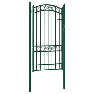 vidaXL Poort met gebogen bovenkant 100x175 cm staal groen