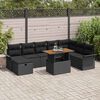 vidaXL Tuin Sofa Set 9 pcs Zwart poly rattan