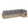 vidaXL 6-delige Loungeset met kussens poly rattan beige