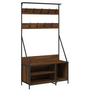 vidaXL Kledingrek met schoenenrek 100x41x184 cm bruin eikenkleur