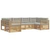 vidaXL Buiten bankenset 6 st Wit en Lichtgrijs Polyester