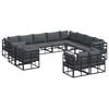 vidaXL Tuinbankenset 12 st Zwart Aluminium