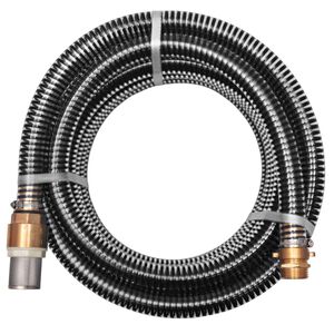 vidaXL Zuigslang met messing koppelingen 3 m 25 mm zwart