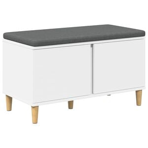 vidaXL Halbank Wit 80 x 38 x 46 cm Ge&iuml;ndustrialiseerd hout en stof