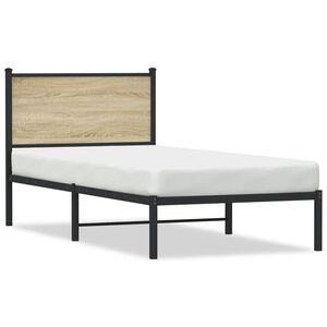 vidaXL Bedframe zonder matras metaal sonoma eikenkleurig 80x200 cm