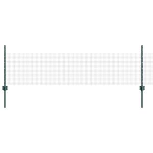 vidaXL gelast draadhek met palen 100 x 0,5 m PVC-Coated Staal Groen