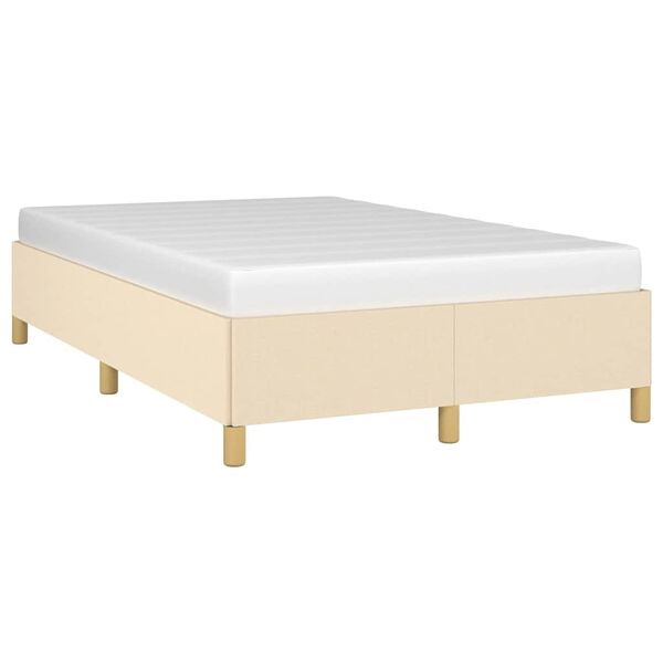 vidaXL Bedframe zonder matras 120x190 cm stof cr&egrave;mekleurig