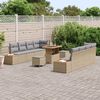vidaXL Tuinbankenset 11 pcs Beige poly rattan