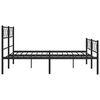 vidaXL Bedframe met hoofd- en voeteneinde metaal zwart 135x190 cm