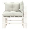 vidaXL 4-delige Loungeset met beige kussens pallet hout