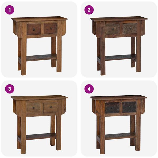 vidaXL Wandtafel 80x35x80 cm gemengd gerecycled hout