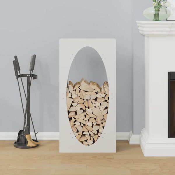 vidaXL Brandhoutrek 50x23x100 cm koudgewalst staal wit