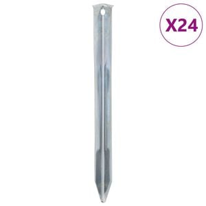 vidaXL Tentharingen 24 st &Oslash;20 mm 22 cm gegalvaniseerd staal