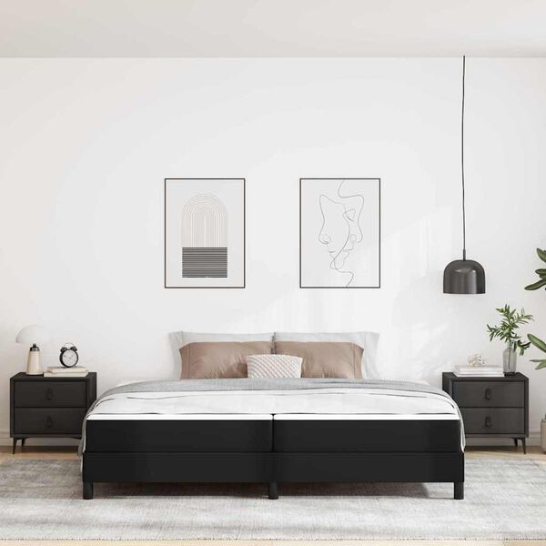vidaXL Bedframe met matras Zwart 200 x 200 cm Stof