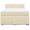 vidaXL Boxspring met matras stof cr&egrave;mekleurig 140x190 cm