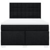 vidaXL Boxspring met matras stof zwart 160x200 cm