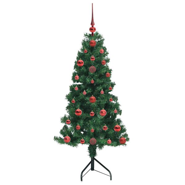 vidaXL Hoek Kunstkerstboom met 150 LED Groen 120 cm PVC en Metaal