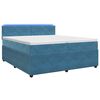 vidaXL Boxspringbed met matras Blauw 200 x 200 cm Fluweel