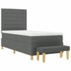 vidaXL Boxspring bed met matras Donkergrijs 100 x 200 cm Stof