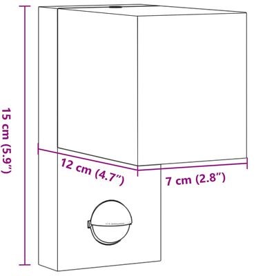 vidaXL Buitenwandlamp met sensor gegoten aluminium zwart