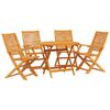 vidaXL Tuin eettafelset 5 st Bruin Massief Acaciahout