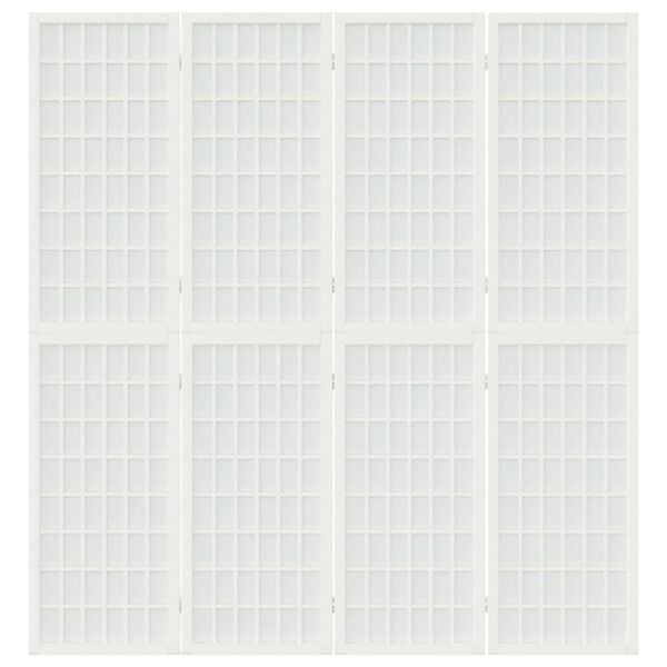 vidaXL Kamerscherm inklapbaar 4 panelen Japanse stijl 160x170 cm wit