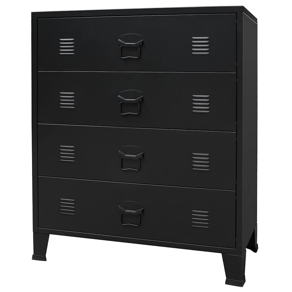 vidaXL Ladekast industriële stijl 78x40x93 cm metaal zwart
