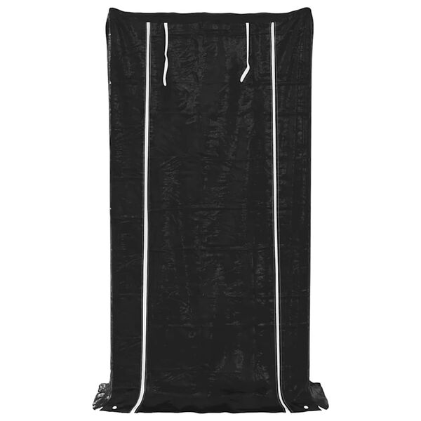 vidaXL Haardhoutrek met regenhoes 100x40x200 cm gegalvaniseerd staal