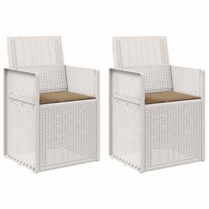 vidaXL Tuin Eetstoelen 2 pcs Wit en Taupe PP