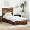 vidaXL Opslag bed met lade Gerookt eiken 90 x 190 cm Bewerkt hout