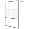 vidaXL Inloopdouchewand 140x195 cm halfmat ESG-glas zwart