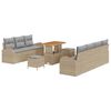 vidaXL Tuin Sofa Set met kussen met opslag 10 pcs Beige en Licht Grijs