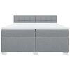 vidaXL Boxspring met matras stof lichtgrijs 200x200 cm