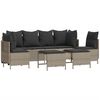 vidaXL 5-delige Loungeset met kussens poly rattan lichtgrijs
