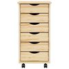 vidaXL Rolling Cabinet met Laden MOSS Heldere Vernis 34 x 39 x 65,5 cm