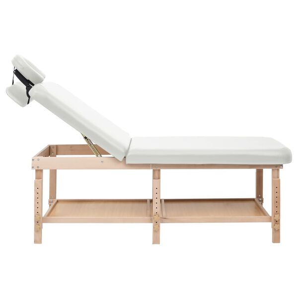 vidaXL Massagetafel 2 zones kunstleer wit