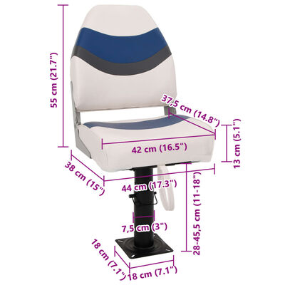 vidaXL 4-delige Bootstoelenset met hoge rugleuning inklapbaar