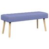 vidaXL Kanaal-geplooide bank Jeans Blauw 110 x 40 x 46 cm Stof