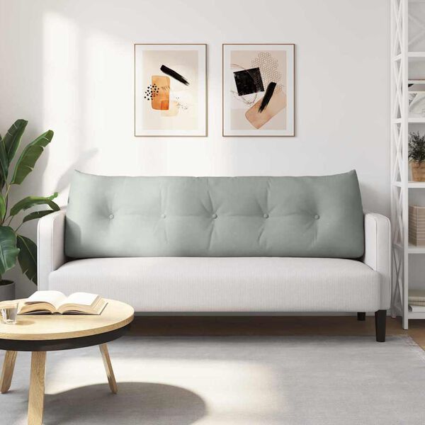 vidaXL Rugkussen Lichtgrijs 160 x 24 x 50 cm Fluweel