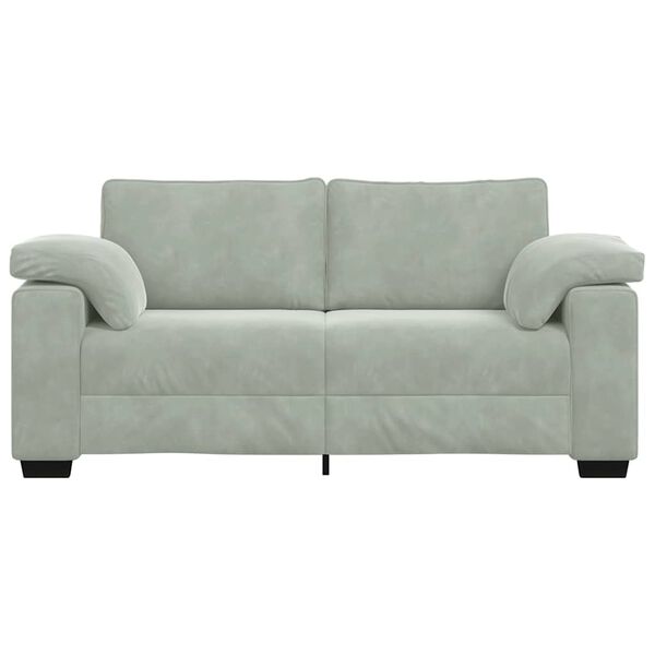 vidaXL Loveseat bank 140 cm fluweel lichtgrijs