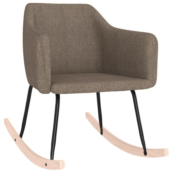 vidaXL Schommelstoel stof taupe