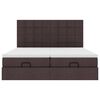 vidaXL Ottoman bed met matrassen en LED's 180x200cm stof donkerbruin