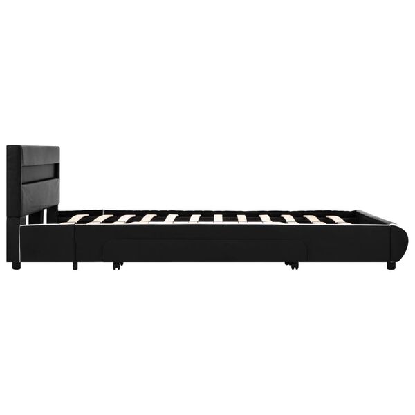 vidaXL Bedframe met LED kunstleer zwart 140x200 cm