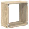 vidaXL Wandschappen kubus 2 st 26x15x26 cm wit en sonoma eikenkleurig