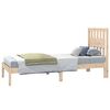 vidaXL Bedframe massief grenenhout zwart 75x190 cm