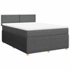 vidaXL Boxspring met matras stof donkergrijs 140x190 cm