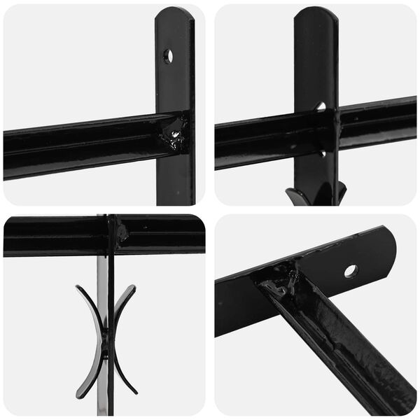 vidaXL Raam Rooster Zwart 115 x 60 cm Gepoedercoat staal