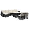 vidaXL Tuinbankenset 10 st Zwart en Cream Wit poly rattan
